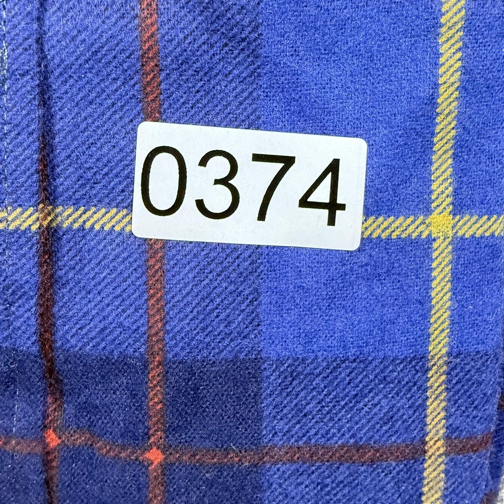 Woodland Shirt Mens XL Blue Plaid Brushed Flannel Button Up Wrinkle Resistant - Picture 5 of 5